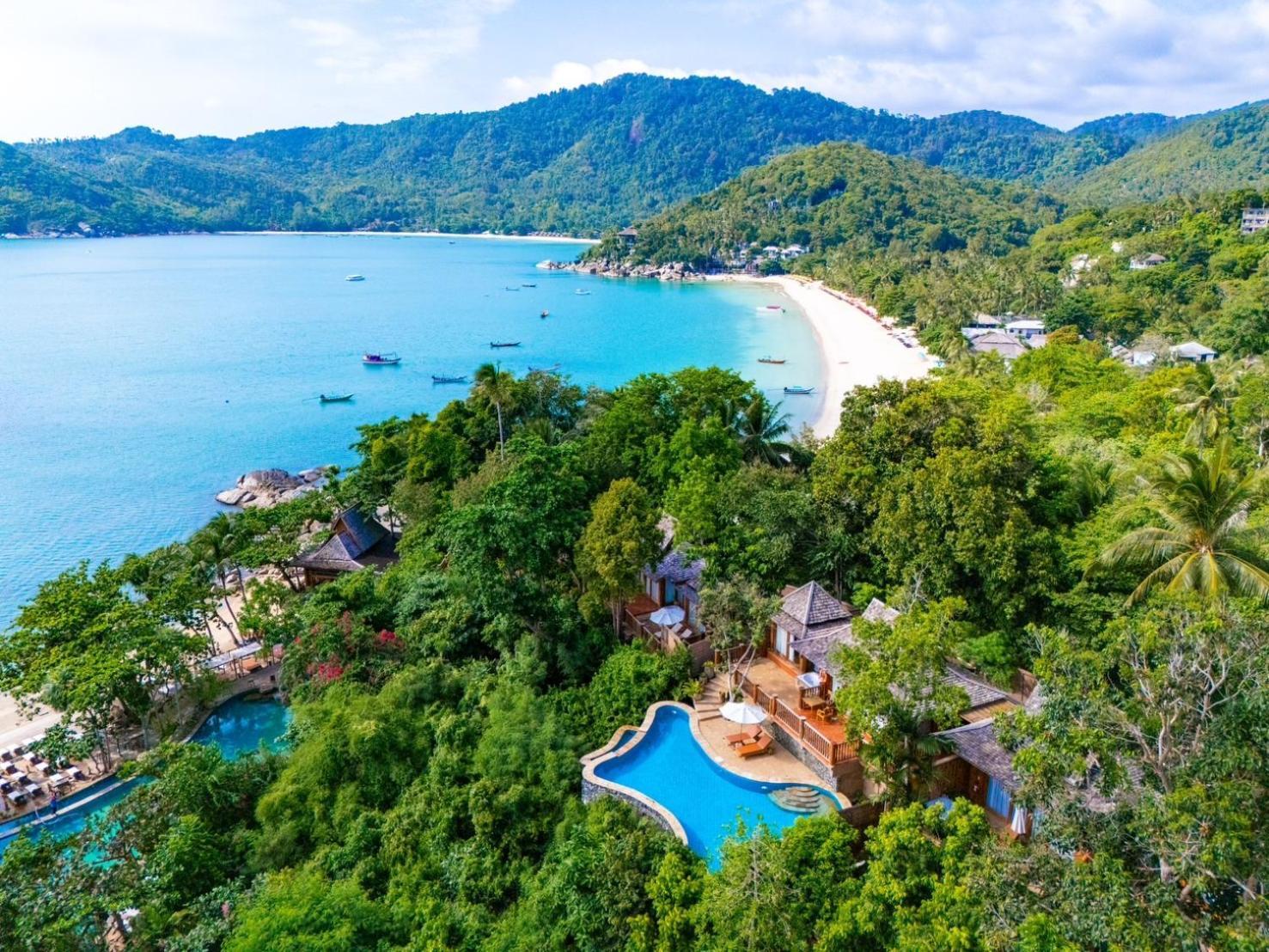 Santhiya Koh Phangan Resort And Spa Luaran gambar Aerial view of the resort