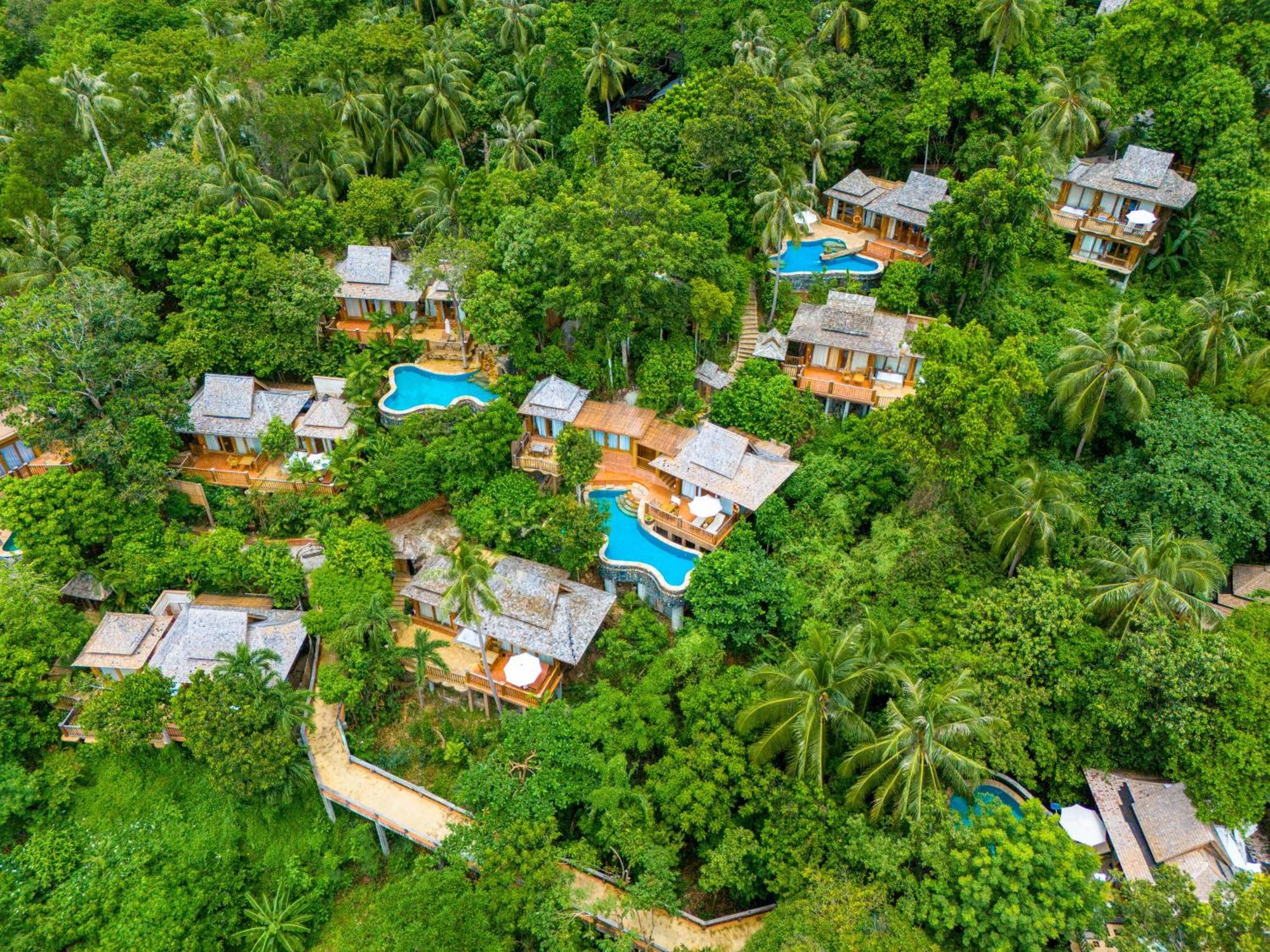 Santhiya Koh Phangan Resort And Spa Luaran gambar Aerial view of the resort
